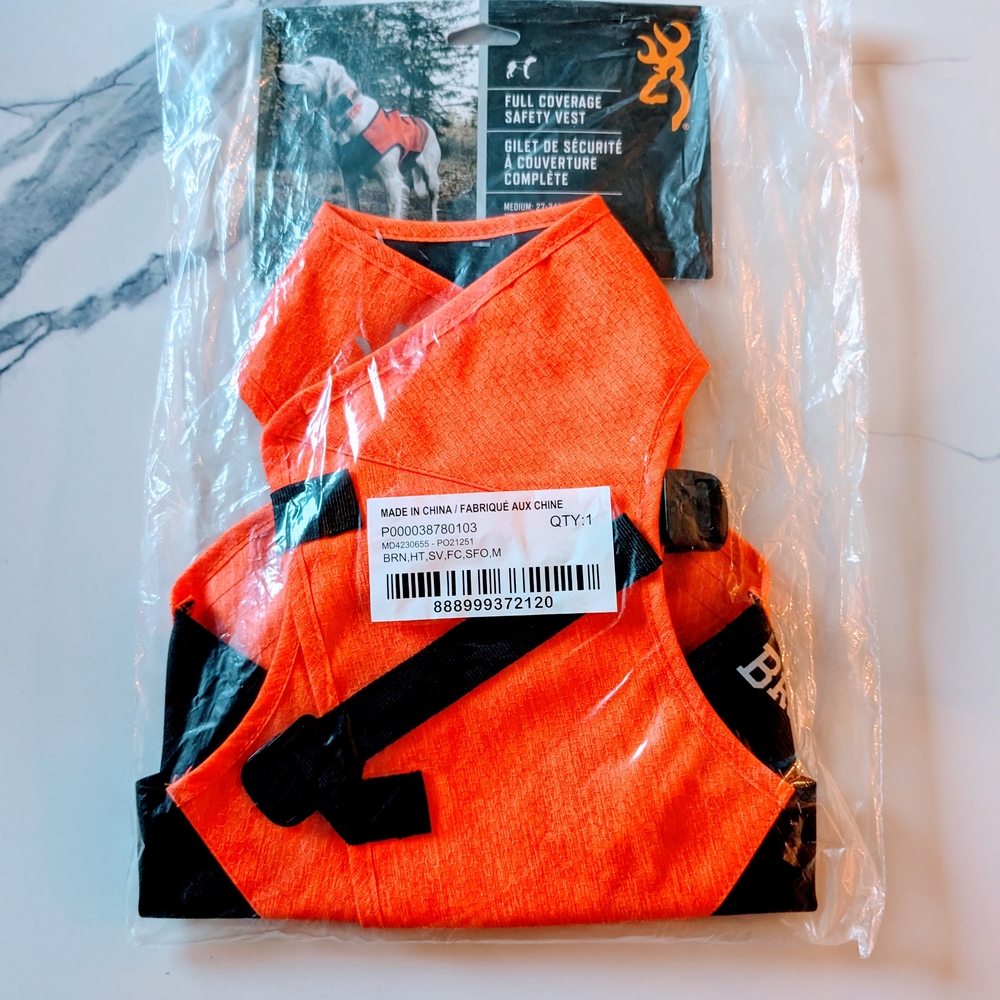 Browning Safety Vest in Bright Orange and Black, Size Medium